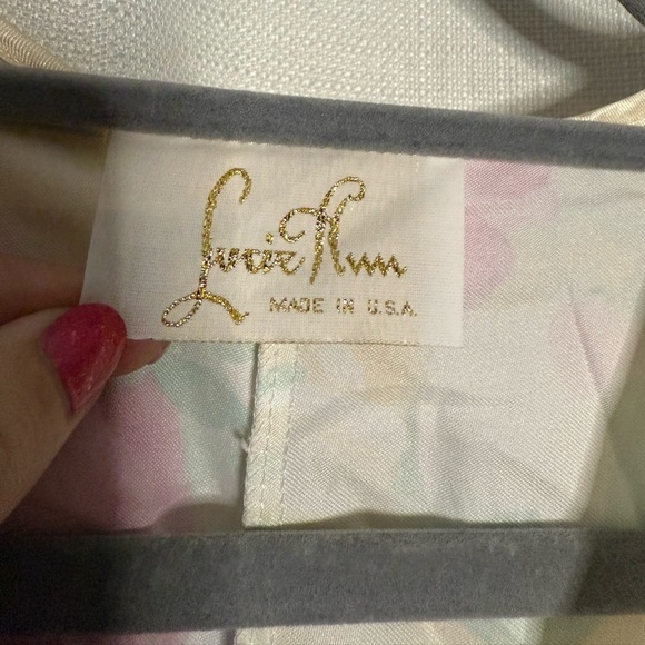Vintage Lucie Ann Satin Pastel Floral Robe Neglige Medium - Picture 3 of 13